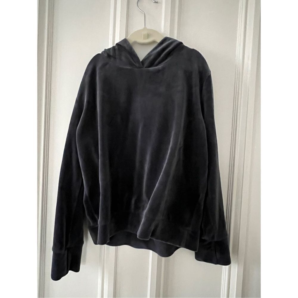 Zella girls dark gray velvet hoodie sweatshirt L